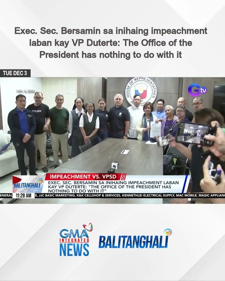 Exec. Sec. Bersamin sa inihaing impeachment laban kay VP Duterte... | Balitanghali
