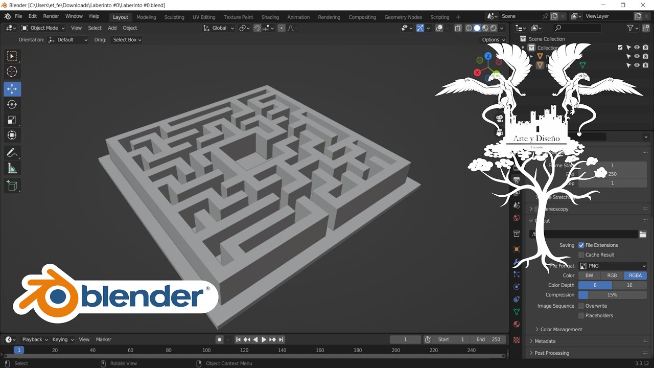 (っ^ ^) Modelo Base Laberinto 3D (¬‿¬) [BLENDER] - YouTube