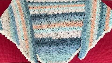 EASY CROCHET SHAWL FOR BEGINNERS - CORNER TO CORNER SHAWL FREE PATTERN - C2C SHAWL WITH BORDER