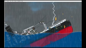 Lamartine ship is sunk by laser beam - Floating Sandbox Simulator