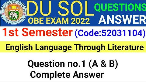 English Language Through Literature Q no.1 OBE Answer | English Language Through Literature Answer