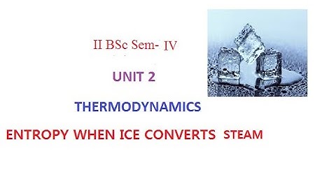 II BSC ENTROPY WHEN ICE CONVERTS INTO STEAM