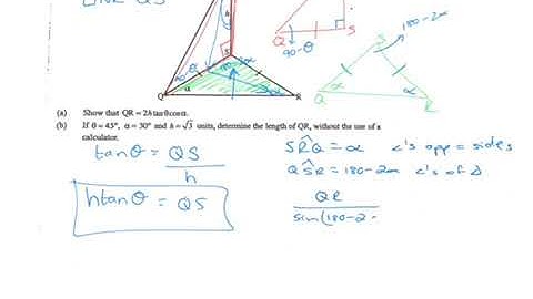 Trig triangles video 2 grade 12 3D example with variables