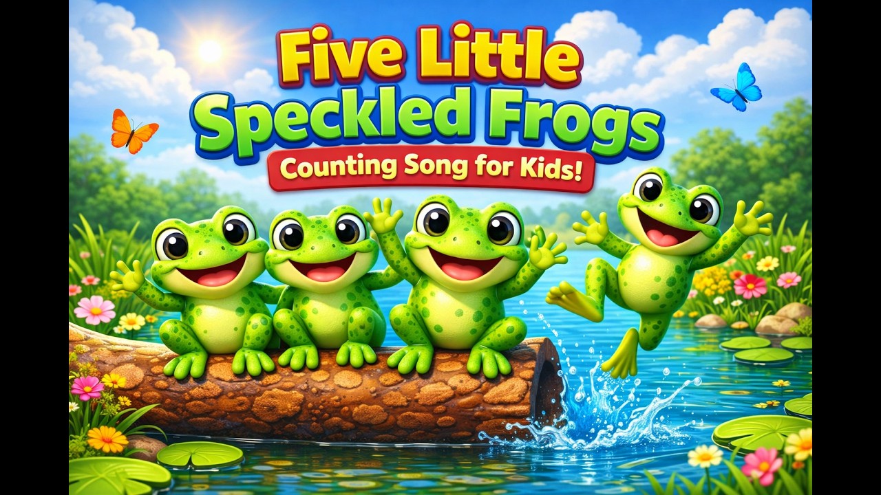 Five Little Speckled Frogs Song 🐸 | Fun Counting Song for Kids ...