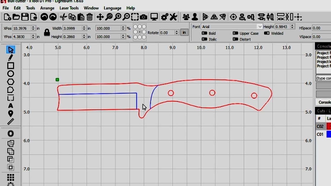 Designing A Knife Pattern In Lightburn To cut With The Xtool D1 Pro 10W ...