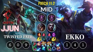 GRF jjun Twisted Fate vs Ekko Mid - KR Patch 11.2