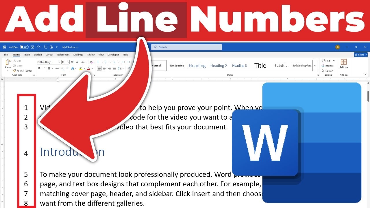 How to Add Line Number in Word - YouTube