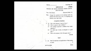 Previous year question papers December 2025 Kurukshetra University, BCA 3rd semester NEP