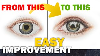 How to improve your colored pencil  EYE drawings in easy steps * Amazing art improvement tips