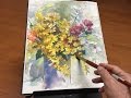 5分でわかる水彩画　花瓶の花の描き方 の動画、YouTube動画。