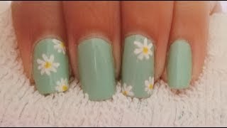 🌼 Daisy flower nail art 🌼