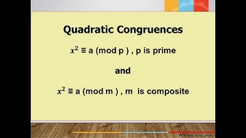 Solving Quadratic Congruences