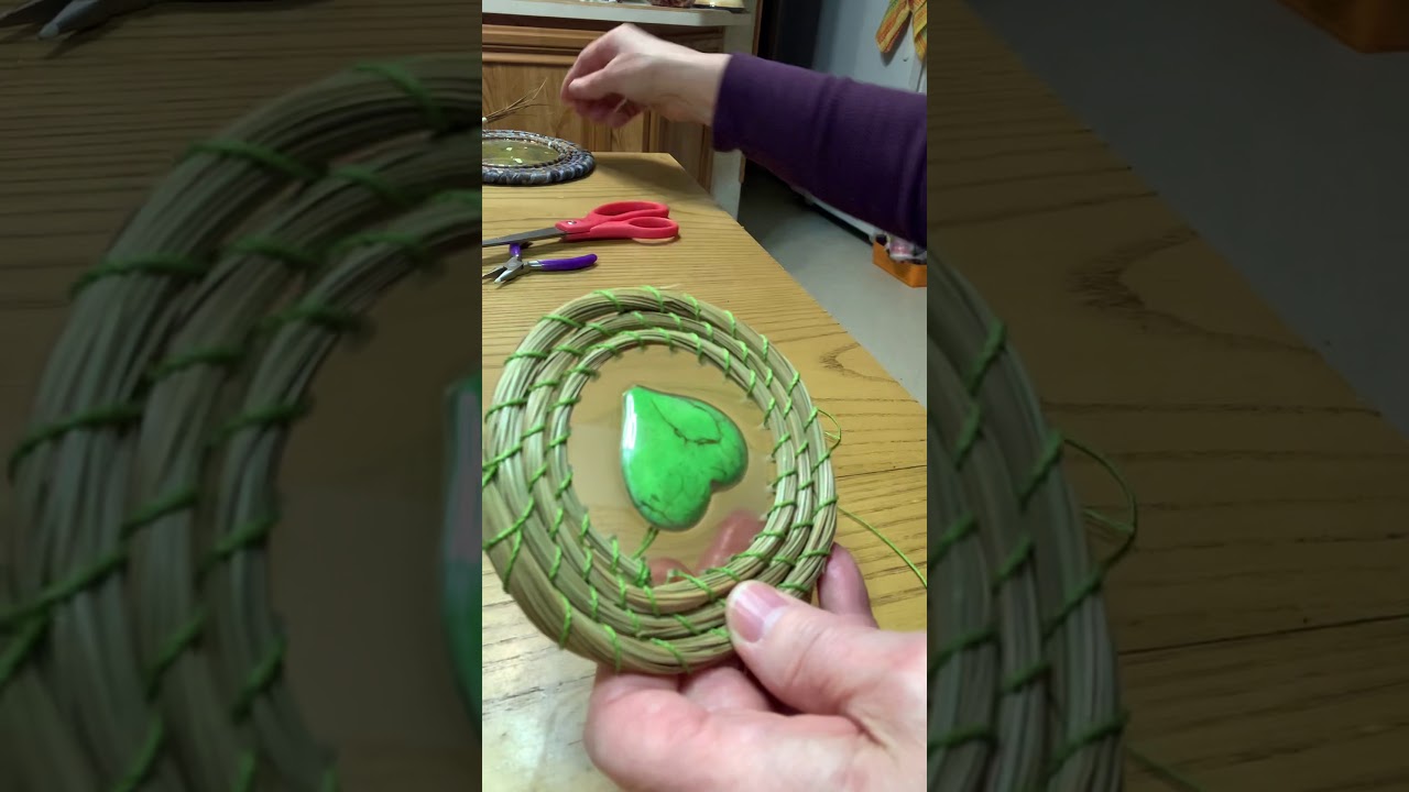 Wheat Stitch in Pine needle Basket Part 1 YouTube