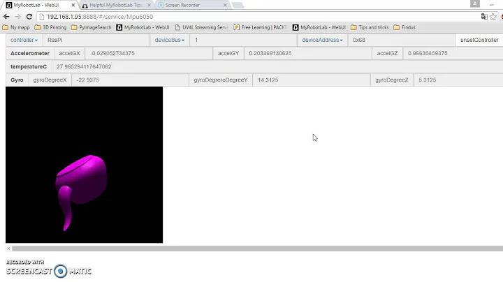 MPU-6050 Teapot demo using MyrobotLab on Raspberry PI