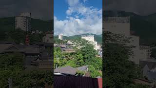 일본 나가노여행 쿠사츠온천 료칸여행 료칸에서 바라본 일본 아침풍경