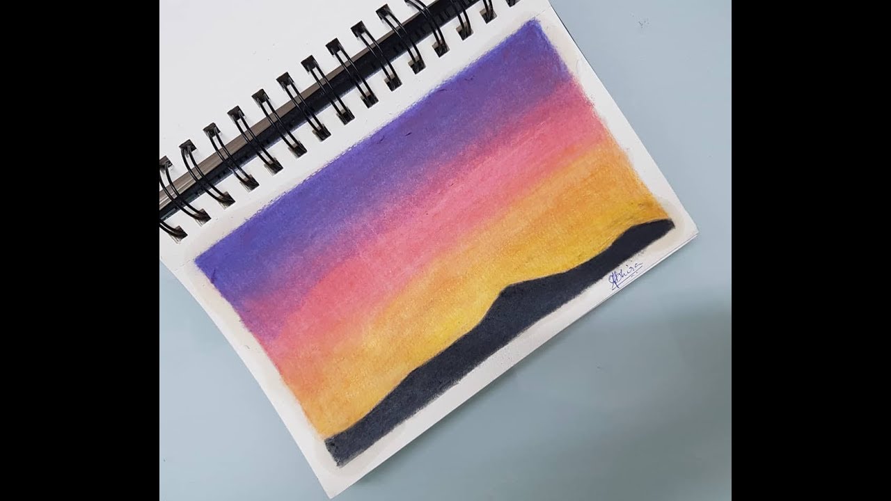 Drawing Sunset Using Colored Pencils - Youtube