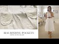 How to Bias Bind Pockets / Hong Kong Seams : White Linen Dress