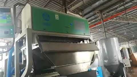 Recycling Plastic PET flakes separating in customers