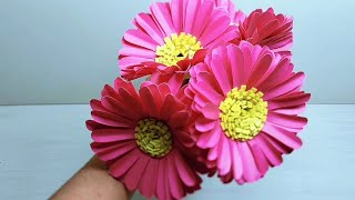 Daisy Paper Flower Template and Tutorial | DIY Paper Flower Craft | Handmade Daisy Flower Decoration