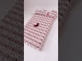 オーダー可能♡PCケース|ボーダーいちごミルク|手で紐を結んで模様や形を作るクラフト【マクラメ】 #マクラメ