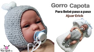  Tejidos a Palitos 2 Agujas para Bebé  Gorro Capota para Bebé a Dos Agujas ⭐ Ajuar Erick