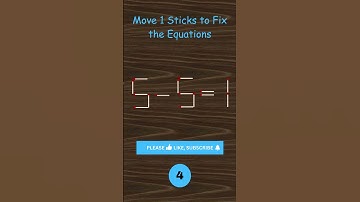 Mind Blowing Trick: Move Only 1 Matchstick | 5 - 5 =1 #shorts #shortvideo