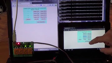 USB 4 Relay Board & Temperature sensor - control by command line, browser and android tablet