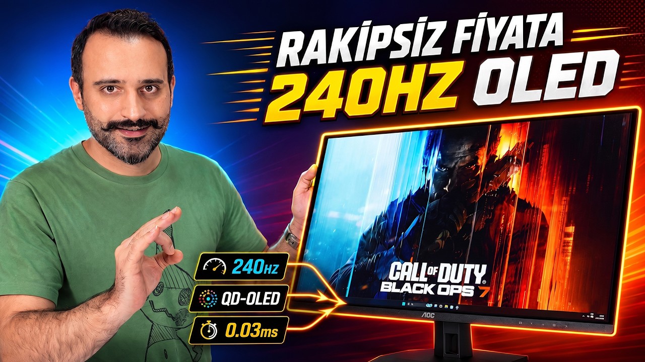 AOC Q27G41ZDF 27" 240Hz 0.03ms HDMI DP Adaptive Sync HDR10 QHD QD-OLED Gaming Monitör