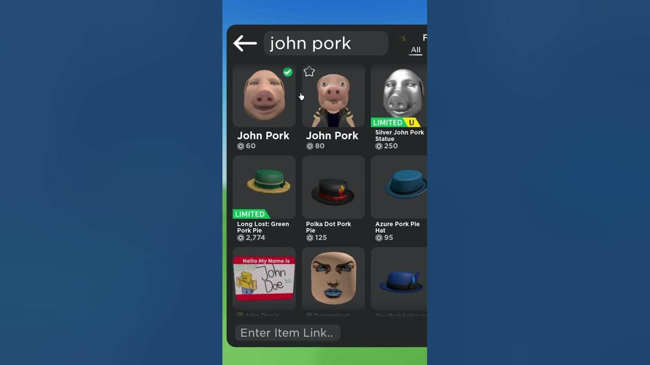 John Pork Roblox Avatar 🐷 YouTube