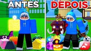 ANTES E DEPOIS DE TODAS AS FRUTAS DO BLOX FRUITS