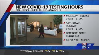 New COVID-19 testing hours at Franciscan Health Indianapolis
