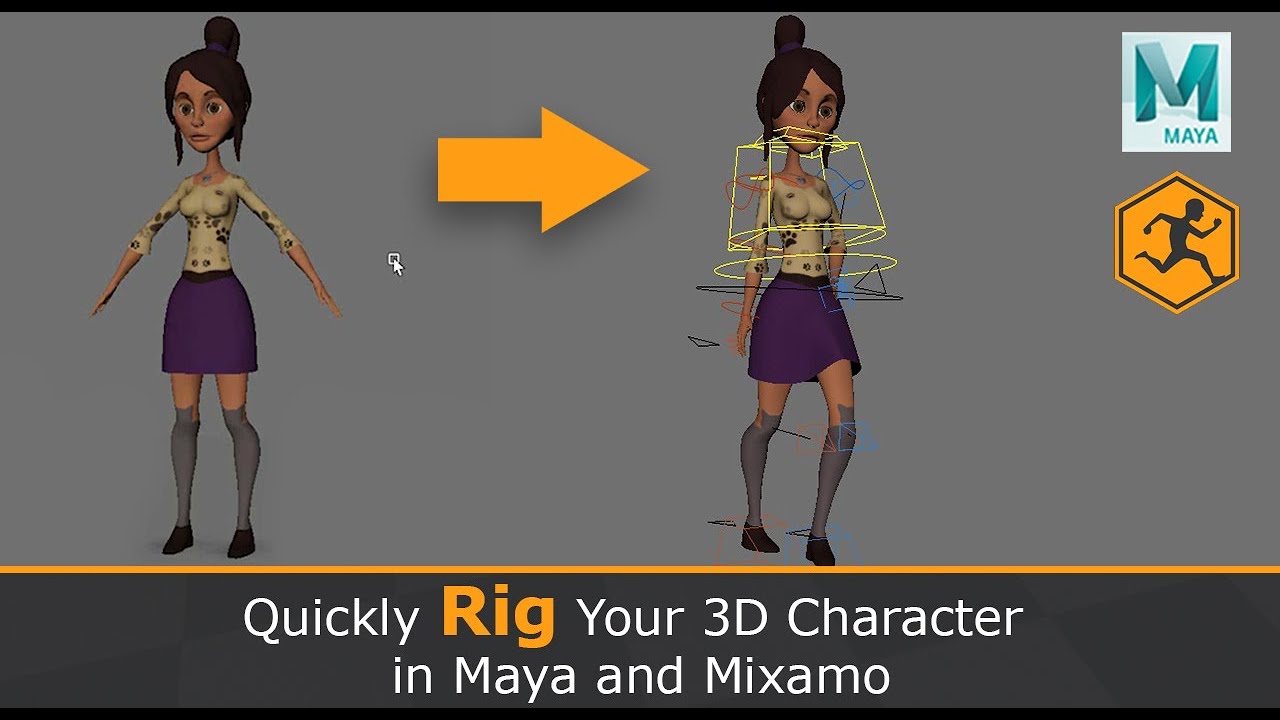 Quickly Rig your 3D Character in Maya and Maximo - YouTube