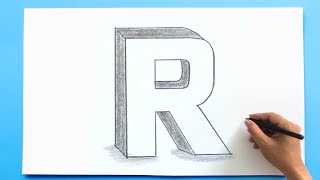 3d letter drawing r