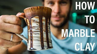 How to Marble Clay on the Wheel!!