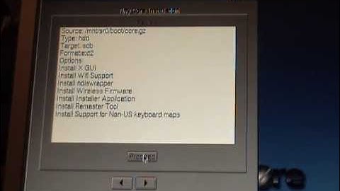 Installing Tiny Core Linux on a USB pendrive