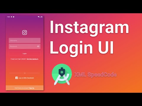 Instagram Login UI - Android UI XML Speed Code Tutorial