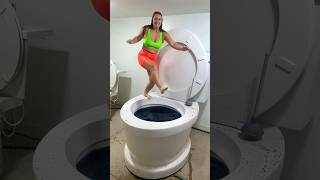 HIGHEST 🛀🏻😆😂JUMP Slow Motion into Worlds Largest Giant Toilet Black Pool with BIG SPLASH#shortsvideo