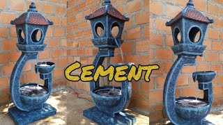 Waterfall  beautiful garden lights | The technique of making cement with sand reinforcement is easy