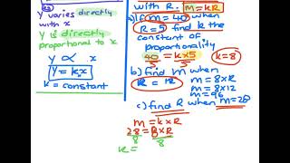 Linear Relationships :- LINEAR MODELLING : - Direct Variation