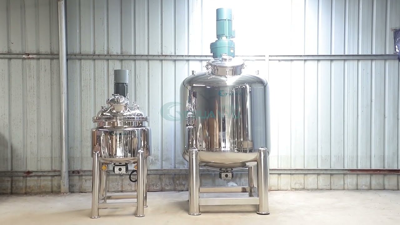 Custom 50l 100l 300l 500l 1000l Chemical Reactor Mixing Tank Set With Agitator Liquid Mixer