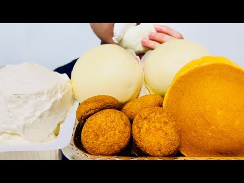 【咀嚼音 ASMR】あんまん, あんドーナツ, どら焼き, steamed bun, red bean paste donuts, dorayaki