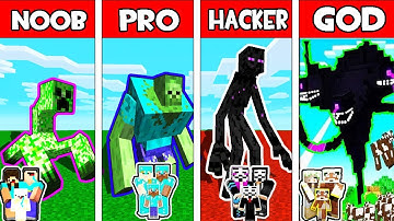 Minecraft - NOOB vs PRO vs HACKER vs GOD : FAMILY MONSTER MUTANT BATTLE in Minecraft Animation