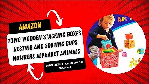 TOWO Wooden Stacking Boxes-Nesting and Sorting Cups Numbers Alphabet Animals Blocks for Toddlers