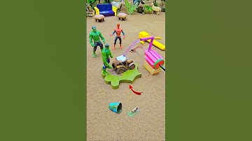 Mini hand pump water science project with green concrete & tractor,mixer cow farm diy tractor