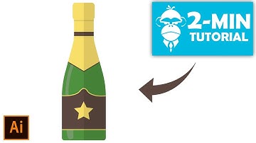 Flat Design Champagne Bottle - Illustrator Tutorial