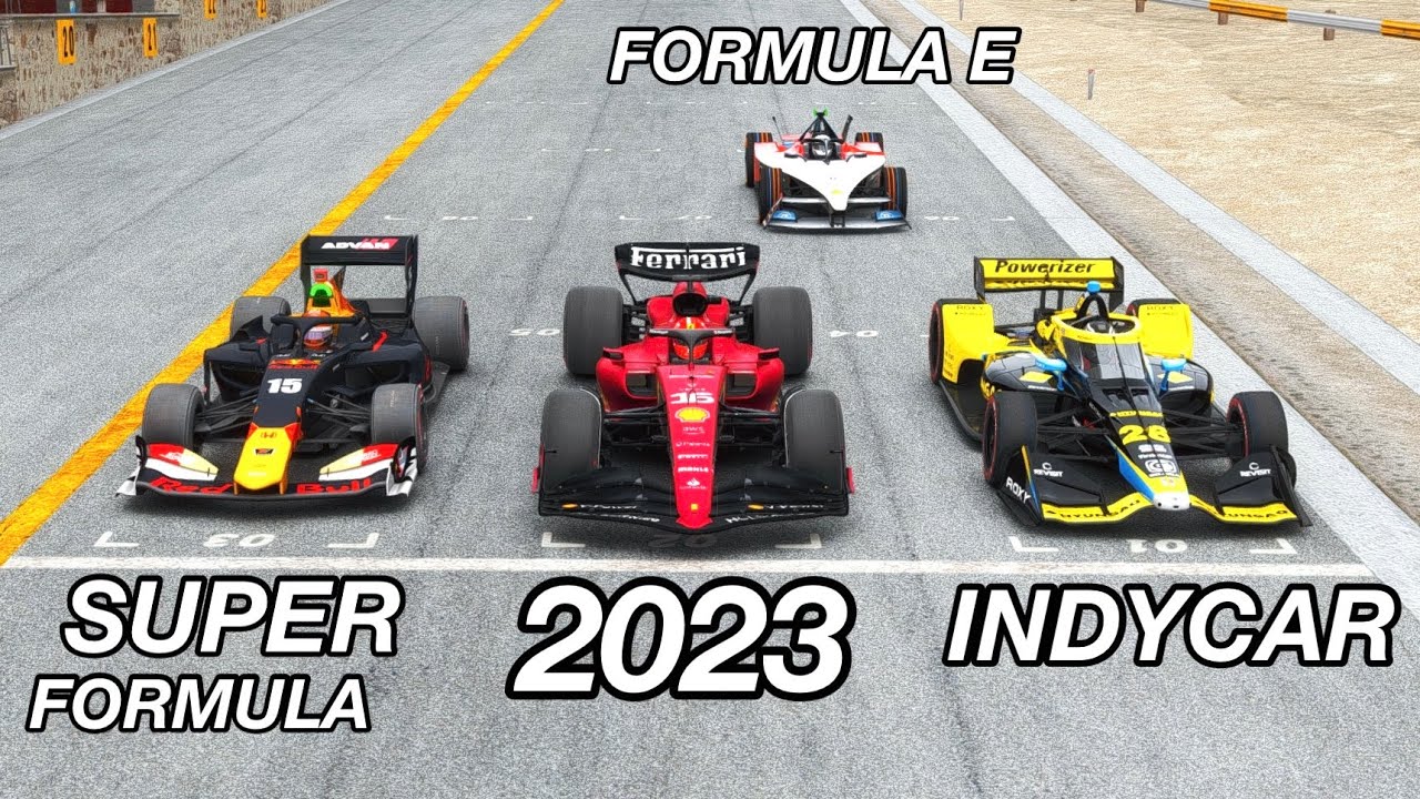 Ferrari F1 2023 vs IndyCar 2023 vs Super Formula vs Formula E Gen 3 at Monza GP