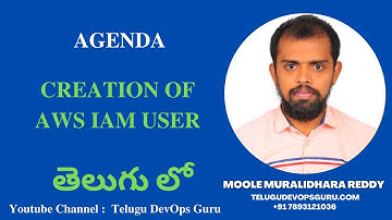 Creation of AWS IAM User In Telugu   Moole Muralidhara Reddy - Telugu DevOps Guru