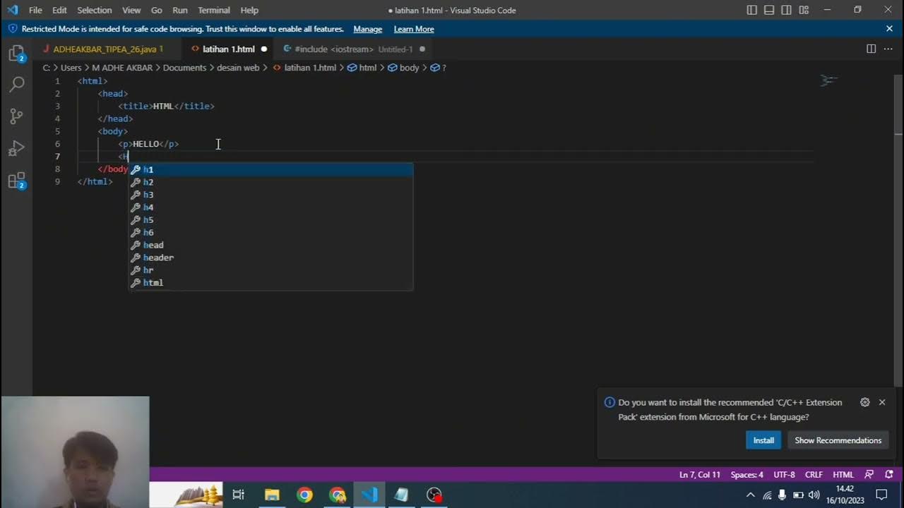 Basic Command HTML (M.Adhe Akbar Teknokrat Indonesia) - YouTube