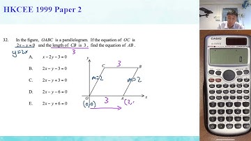 HKCEE 1999 Paper 2 Q32 CG1 Equations of straight lines