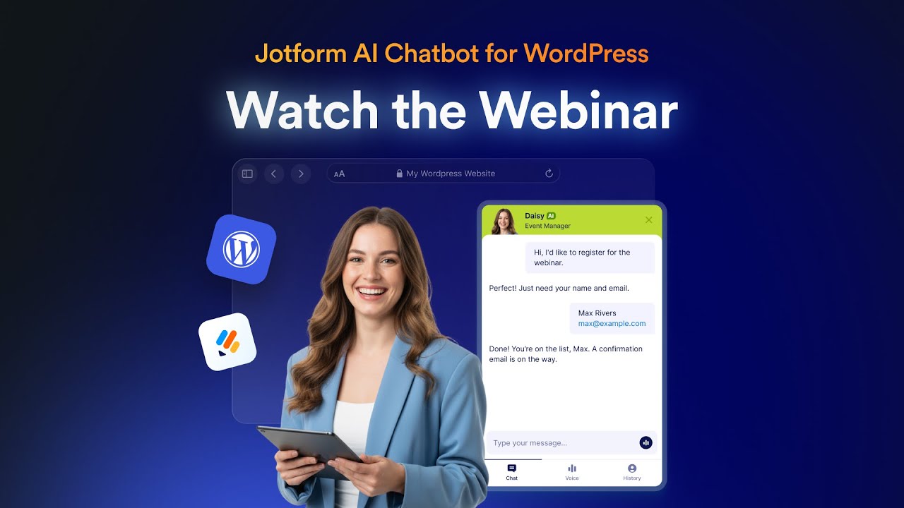 Webinar: Jotform AI Chatbot for WordPress